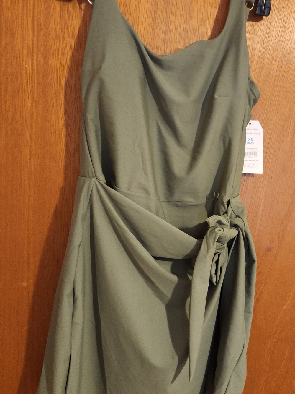 Womens Cute Olive Green Swim Dress With Skirt Size Xs